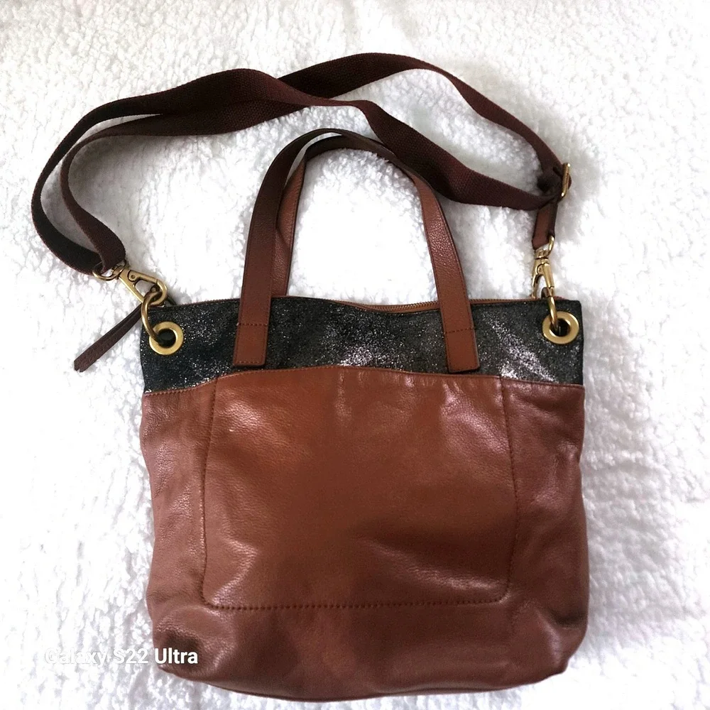 Fossil Keely crossbody tote bag in brown Leather Adjustable Strap - Picture 16 of 16